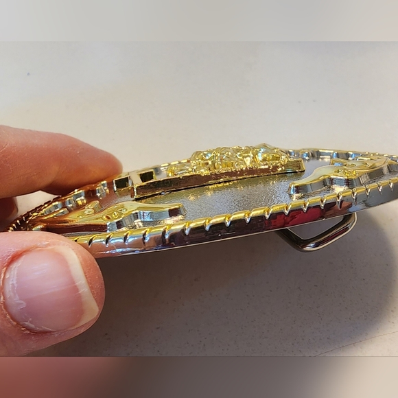 New Faith Cowboy Horse At Cross Belt Buckle - Picture 4 of 7